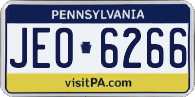 PA license plate JEO6266