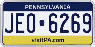 PA license plate JEO6269