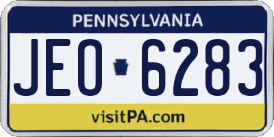 PA license plate JEO6283