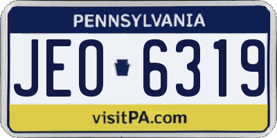 PA license plate JEO6319