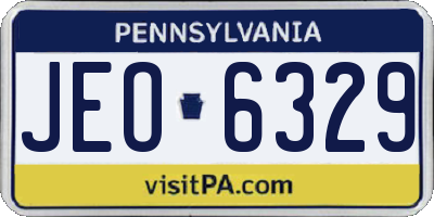 PA license plate JEO6329