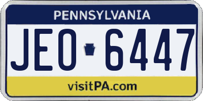 PA license plate JEO6447