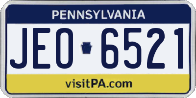 PA license plate JEO6521