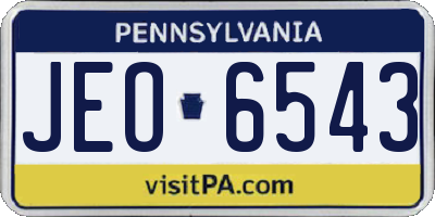 PA license plate JEO6543