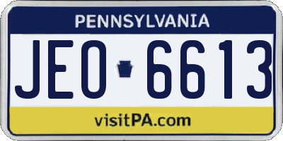 PA license plate JEO6613