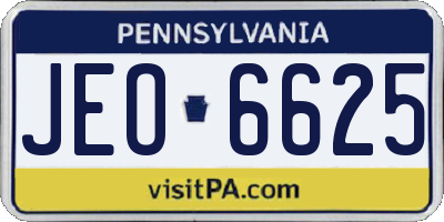 PA license plate JEO6625