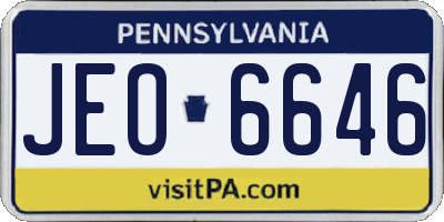 PA license plate JEO6646