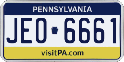 PA license plate JEO6661