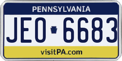 PA license plate JEO6683