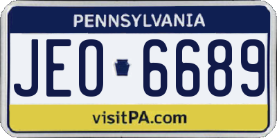PA license plate JEO6689