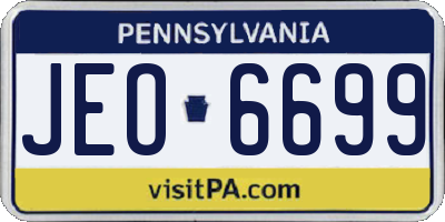 PA license plate JEO6699