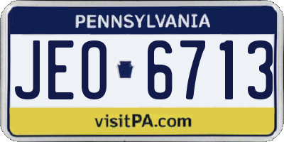 PA license plate JEO6713