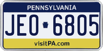 PA license plate JEO6805