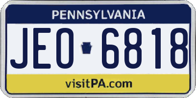 PA license plate JEO6818