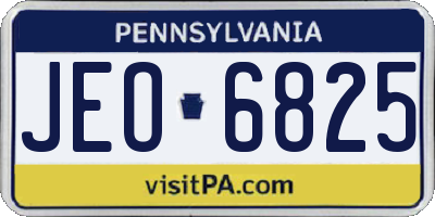 PA license plate JEO6825