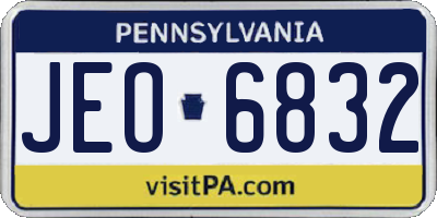 PA license plate JEO6832