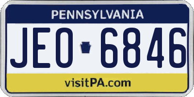 PA license plate JEO6846