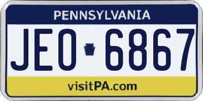 PA license plate JEO6867