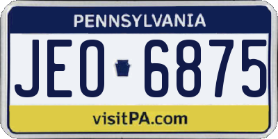 PA license plate JEO6875