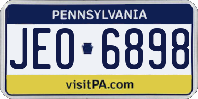 PA license plate JEO6898