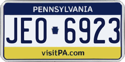 PA license plate JEO6923