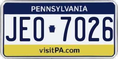 PA license plate JEO7026