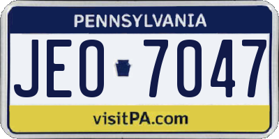 PA license plate JEO7047
