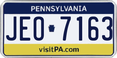PA license plate JEO7163