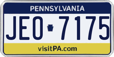 PA license plate JEO7175