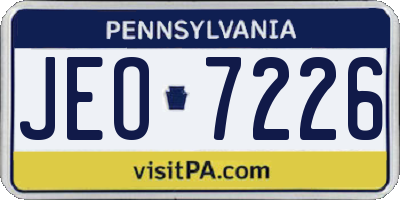 PA license plate JEO7226