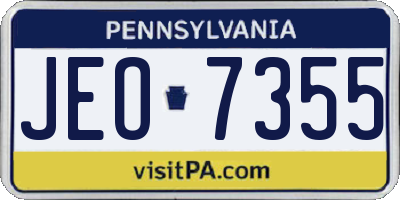 PA license plate JEO7355