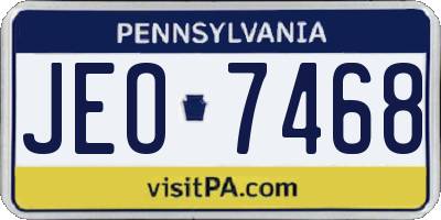 PA license plate JEO7468