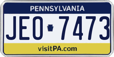 PA license plate JEO7473