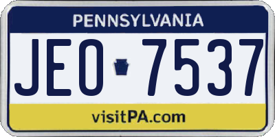 PA license plate JEO7537