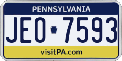 PA license plate JEO7593