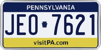 PA license plate JEO7621