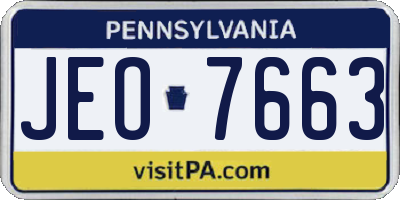 PA license plate JEO7663