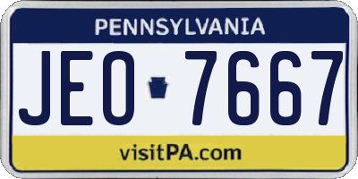 PA license plate JEO7667