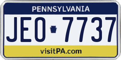 PA license plate JEO7737