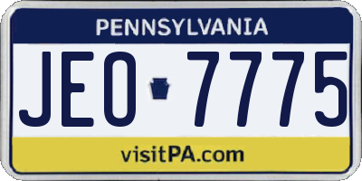 PA license plate JEO7775