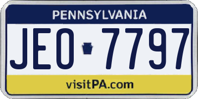 PA license plate JEO7797