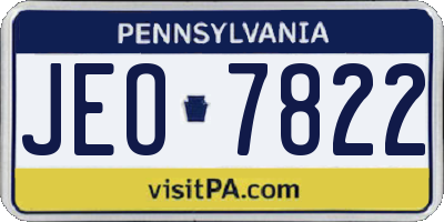 PA license plate JEO7822