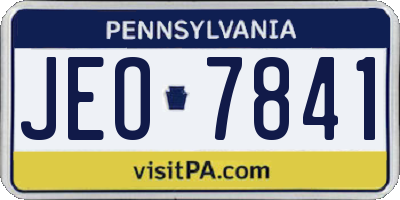 PA license plate JEO7841