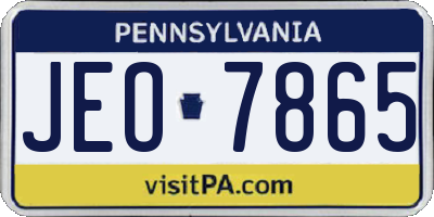 PA license plate JEO7865