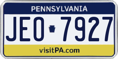 PA license plate JEO7927