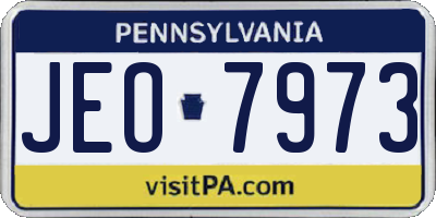 PA license plate JEO7973