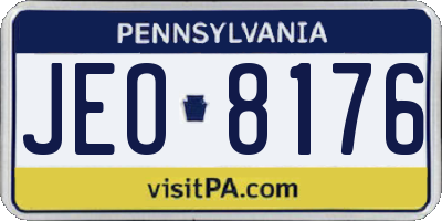PA license plate JEO8176