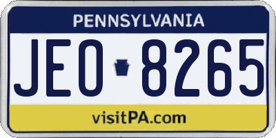 PA license plate JEO8265