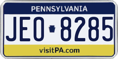 PA license plate JEO8285