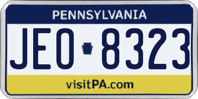 PA license plate JEO8323